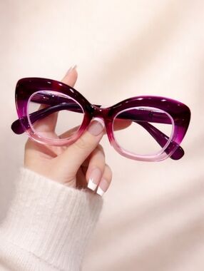 +200 Chic Gradient Purple/Pink Cateye Reading Glasses